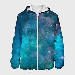 Мужская куртка Абстрактный светло-синий космос и звёзды