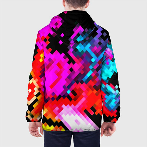Мужская куртка Pixel neon mosaic / 3D-Черный – фото 4