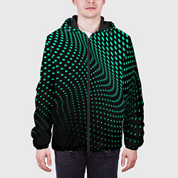 Куртка с капюшоном мужская Изгибаемые точки, цвет: 3D-черный — фото 2