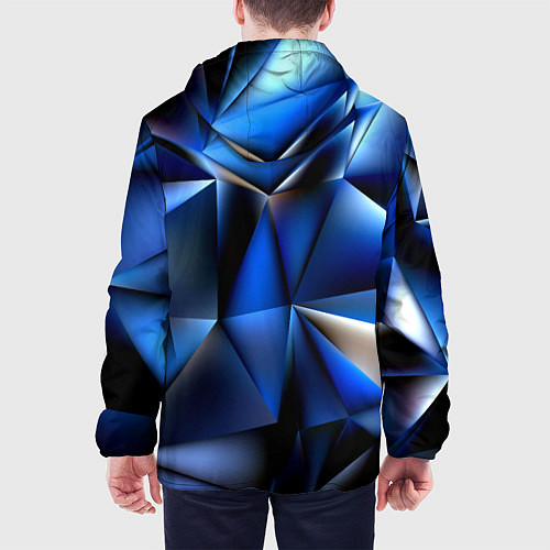 Мужская куртка Polygon blue abstract / 3D-Белый – фото 4