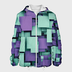 Куртка с капюшоном мужская Trendy geometric pattern, цвет: 3D-белый