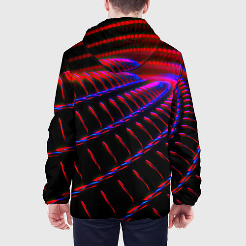 Мужская куртка Geometry neon texture / 3D-Белый – фото 4