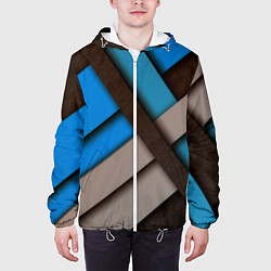 Куртка с капюшоном мужская Геометрия линии спорт, цвет: 3D-белый — фото 2