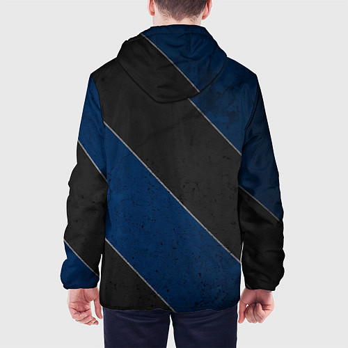 Мужская куртка Темно-синие линии / 3D-Белый – фото 4