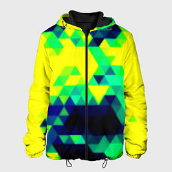 Куртка с капюшоном мужская Yellow green texture, цвет: 3D-черный