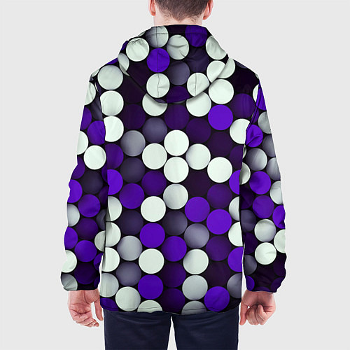 Мужская куртка Мозаика из кругов / 3D-Белый – фото 4