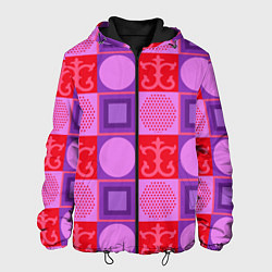 Куртка с капюшоном мужская Цветной круг и круг из точек, цвет: 3D-черный