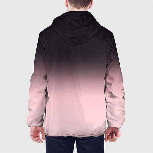 Мужская куртка Градиент: от черного к розовому / 3D-Белый – фото 4