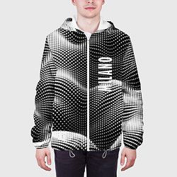 Куртка с капюшоном мужская Авангардный фрактальный паттерн - Милан, цвет: 3D-белый — фото 2