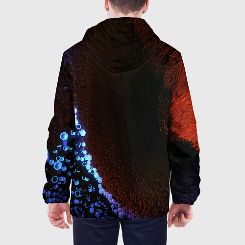 Мужская куртка Неоновый абстрактный свет / 3D-Белый – фото 4