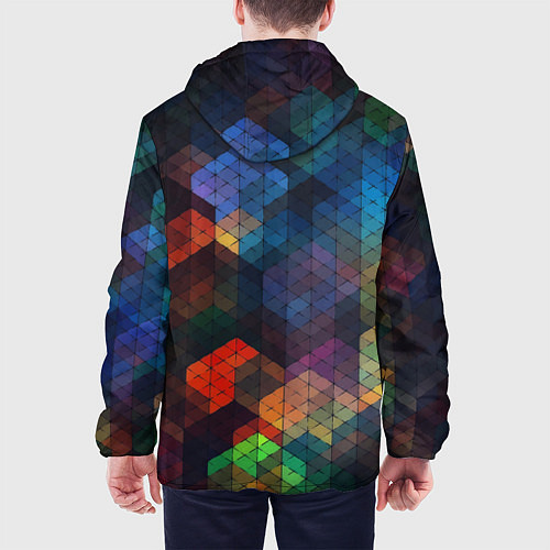 Мужская куртка Стеклянная мозаика цветная / 3D-Белый – фото 4