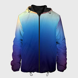 Куртка с капюшоном мужская Blue gradient colors, цвет: 3D-черный