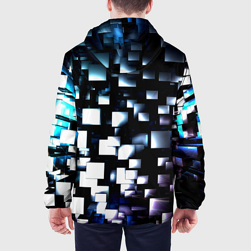Мужская куртка Неоновые кубы абстракция / 3D-Белый – фото 4