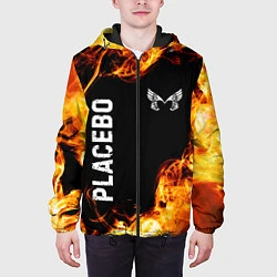 Куртка с капюшоном мужская Placebo и пылающий огонь, цвет: 3D-черный — фото 2
