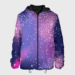 Куртка с капюшоном мужская Космическое звездное небо, цвет: 3D-черный