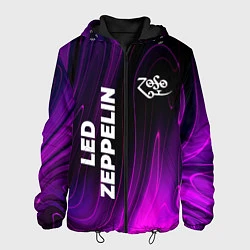 Куртка с капюшоном мужская Led Zeppelin violet plasma, цвет: 3D-черный