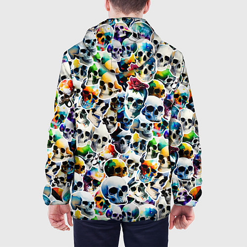 Мужская куртка Акварельные черепа / 3D-Черный – фото 4