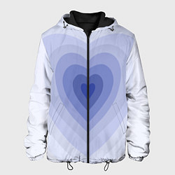 Куртка с капюшоном мужская Голубое сердце градиент, цвет: 3D-черный