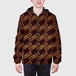 Куртка с капюшоном мужская Word text patterns, цвет: 3D-черный — фото 2