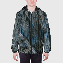 Куртка с капюшоном мужская Тёмные листы стёкол, цвет: 3D-черный — фото 2