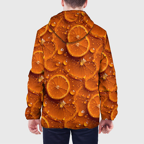 Мужская куртка Сочная текстура из долек апельсина / 3D-Черный – фото 4