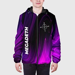 Куртка с капюшоном мужская Megadeth violet plasma, цвет: 3D-черный — фото 2