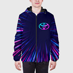 Куртка с капюшоном мужская Toyota neon speed lines, цвет: 3D-черный — фото 2