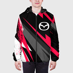 Куртка с капюшоном мужская Mazda fast lines, цвет: 3D-черный — фото 2