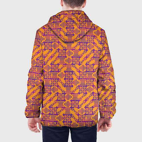 Мужская куртка Фиолетовый векторный узор / 3D-Белый – фото 4