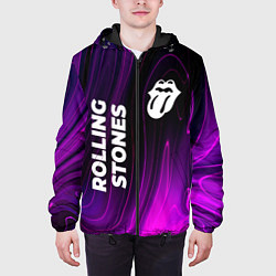 Куртка с капюшоном мужская Rolling Stones violet plasma, цвет: 3D-черный — фото 2