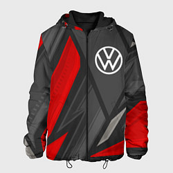 Куртка с капюшоном мужская Volkswagen sports racing, цвет: 3D-черный