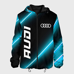 Куртка с капюшоном мужская Audi неоновые лампы, цвет: 3D-черный