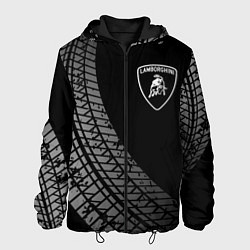 Куртка с капюшоном мужская Lamborghini tire tracks, цвет: 3D-черный