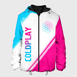 Мужская куртка Coldplay neon gradient style: надпись, символ