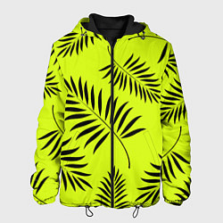 Куртка с капюшоном мужская Пальмовые ветви, цвет: 3D-черный