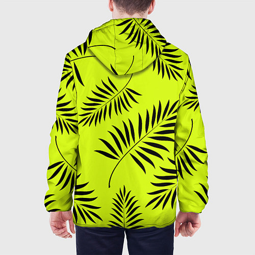Мужская куртка Пальмовые ветви / 3D-Черный – фото 4