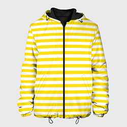 Куртка с капюшоном мужская Светло-желтые полосы, цвет: 3D-черный