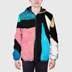 Куртка с капюшоном мужская Переливы красок, цвет: 3D-черный — фото 2