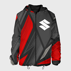 Куртка с капюшоном мужская Suzuki sports racing, цвет: 3D-черный