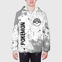 Куртка с капюшоном мужская Pokemon glitch на светлом фоне: надпись, символ, цвет: 3D-белый — фото 2