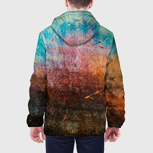 Мужская куртка Разноцветные тени и краски / 3D-Белый – фото 4