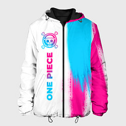 Куртка с капюшоном мужская One Piece neon gradient style: по-вертикали, цвет: 3D-черный