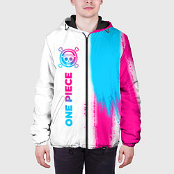 Куртка с капюшоном мужская One Piece neon gradient style: по-вертикали, цвет: 3D-черный — фото 2