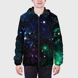 Куртка с капюшоном мужская Космос Звёздное небо, цвет: 3D-черный — фото 2