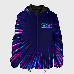 Куртка с капюшоном мужская Audi neon speed lines, цвет: 3D-черный