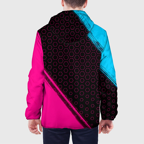 Мужская куртка Counter-Strike 2 - neon gradient: надпись, символ / 3D-Черный – фото 4