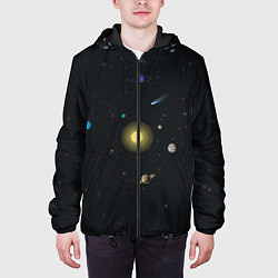 Куртка с капюшоном мужская Солнце и планеты, цвет: 3D-черный — фото 2