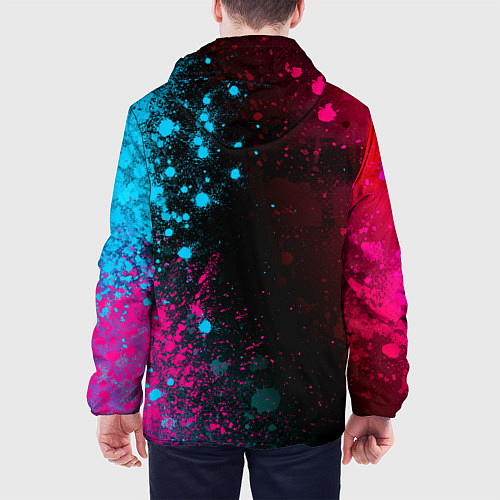 Мужская куртка Deftones - neon gradient: по-вертикали / 3D-Черный – фото 4