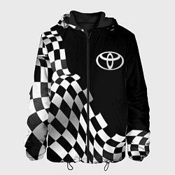 Куртка с капюшоном мужская Toyota racing flag, цвет: 3D-черный