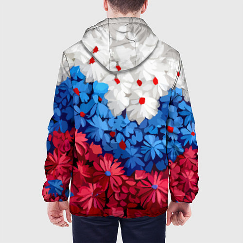 Мужская куртка Флаг РФ из цветов / 3D-Белый – фото 4